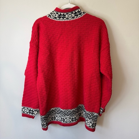 Vtg Gap Oversized Winter Wool Sweater Size Medium Nordic Baggy Fit Fair Isle Y2K - Picture 4 of 5